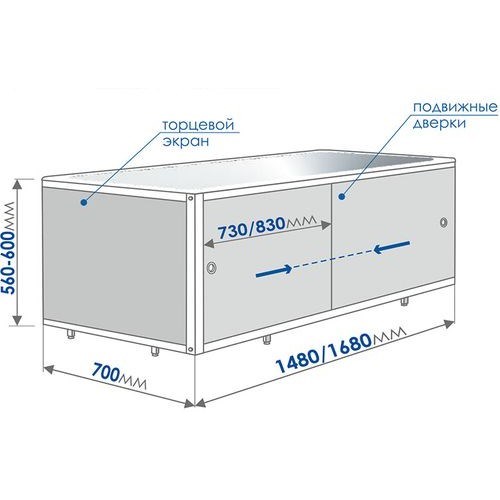 Экран под ванну мдф торцевой