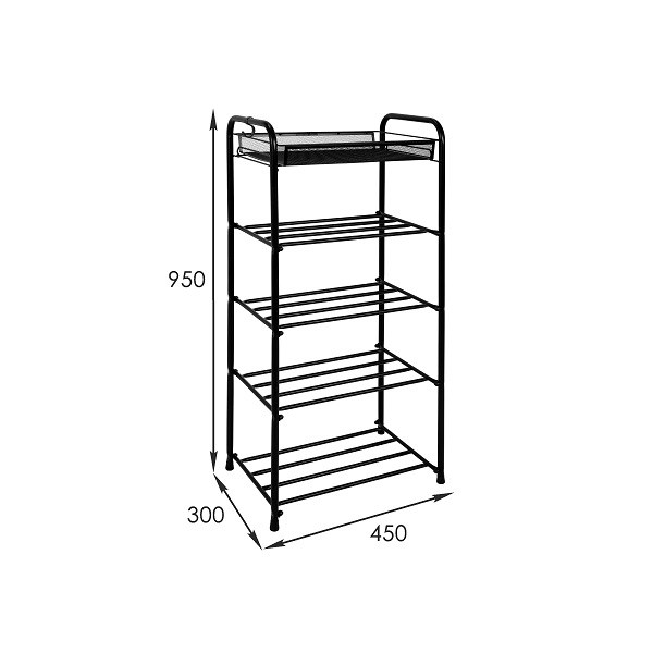 Черная полка для обуви