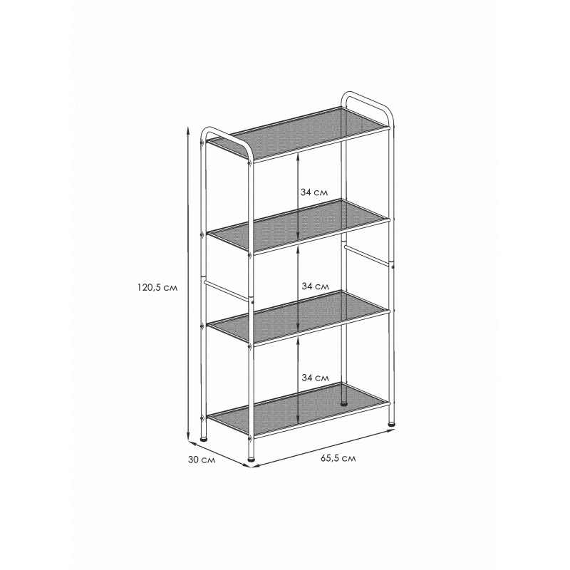 Полка металлическая сетчатая настенная