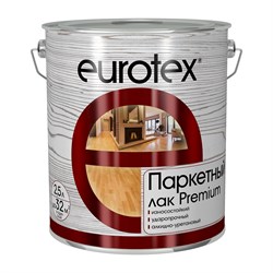 Лак паркетный Eurotex Premium, 2.5л, алкидно-уретановый, прозрачный, полуматовый, водостойкий 37189 - фото 103098