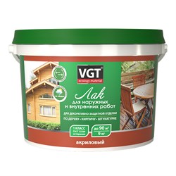Лак универсальный VGT, 0.9л, акриловый, прозрачный, глянцевый 49921