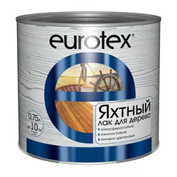 Лак яхтный Eurotex, 0.75л, алкидно-уретановый, прозрачный, полуматовый 13670 - фото 103235