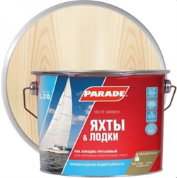 Лак яхтный PARADE, 2.5л, алкидно-уретановый, прозрачный, матовый 52743 - фото 103256