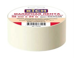 Лента малярная (скотч) RICH 115123, 48ммх25м, бумажная, креппированная, клейкая, белая 6753 - фото 103378