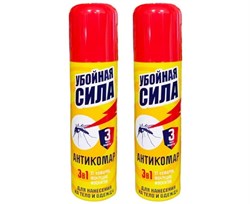 Аэрозоль от комаров (на кожу) Убойная сила Антикомар 3 в 1, 150мл 90568 - фото 103667