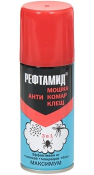 Аэрозоль от комаров, клещей, мошек (на кожу) Рефтамид Максимум, 100мл 87135 - фото 103669