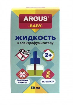 Жидкость для электрофумигатора от комаров ARGUS baby 45 ночей AR-008, 30мл, без запаха 86570 - фото 104279