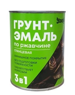 Грунт-эмаль по ржавчине Узор 3в1, 0.8кг, красный, глянцевая 82211 - фото 104488