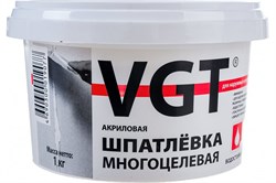 Шпатлевка (шпаклевка) многоцелевая VGT, акриловая, для наружных и внутренних работ, 1кг 85268 - фото 104886
