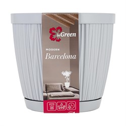 Горшок для цветов InGreen BARCELONA IG623010025, 1.8л, диаметр 155мм,  пластиковый, Утренний туман 82396 - фото 105004