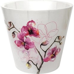 Горшок для цветов London Orchid Deco InGreen ING6196ГЛ, 1.6л, диаметр 160мм, пластиковый, Фуксия, с дренажной вставкой 9573 - фото 105042