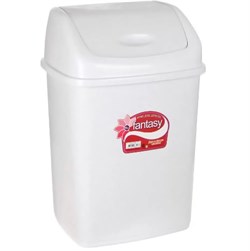 Ведро для мусора Dunya Plastik Sympaty 09401, 5л, пластиковый, белый, плавающая крышка 82331 - фото 105276