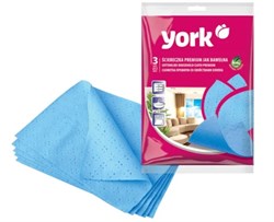 Салфетка для уборки YORK Премиум 020300, 35x50см, вискоза, сверхвпитывающая, перфорированная, набор 3шт. 78716 - фото 105404