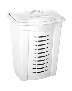 Корзина для белья Dunya Plastik 05001, 50л, 435х360х555мм, пластиковая, белый, откидная крышка 82135 - фото 105439