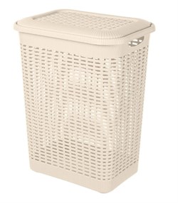 Корзина для белья Econova 431293307, 30л, 370x260x465мм, пластиковая, бежевый, откидная крышка 86781 - фото 105442