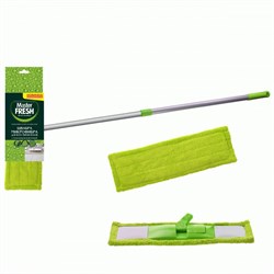 Швабра Master FRESH С0006898, насадка плоская микрофибра 13x43см с карманами, телескопическая ручка 120см 81504 - фото 105581