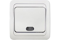 Выключатель IN HOME Classico 2121, одноклавишный, встраиваемый, белый, с подсветкой 48327 - фото 106079