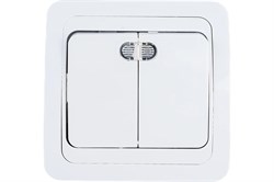 Выключатель IN HOME Classico 2123, двухклавишный, встраиваемый, белый, с подсветкой 48332 - фото 106082
