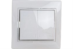 Выключатель LEZARD MIRA 701-0202-101, двухклавишный, встраиваемый, белый 10636 - фото 106085