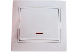 Выключатель LEZARD MIRA 701-0202-111, одноклавишный, встраиваемый, белый, с подсветкой 9760 - фото 106093