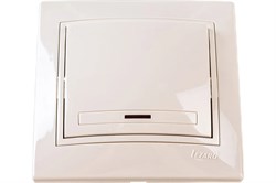 Выключатель LEZARD MIRA 701-0303-111, одноклавишный, встраиваемый, кремовый, с подсветкой 21316 - фото 106113