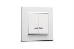 Выключатель MAKEL  Karea СП 56001023, двухклавишный, встраиваемый, белый, с подсветкой 54516 - фото 106144