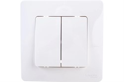 Выключатель SYSTEM ELECTRIC Blanca ВLNVA065011, двухклавишный, встраиваемый, белый 41386 - фото 106179