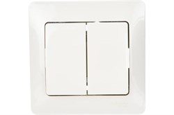 Выключатель SYSTEM ELECTRIC Glossa GSL000252, двухклавишный, встраиваемый, бежевый 21705 - фото 106204