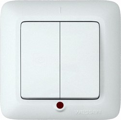 Выключатель SYSTEM ELECTRIC VS5U-217-B, одноклавишный, встраиваемый, белый, с подсветкой 25561 - фото 106213