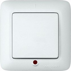 Выключатель SYSTEM ELECTRIC Прима A16-046-B, одноклавишный, встраиваемый, белый, с подсветкой 25544 - фото 106214