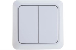 Выключатель IN HOME Boletto 7023, двухклавишный, накладной, белый 47721 - фото 106364