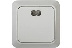 Выключатель IN HOME Boletto 7121, одноклавишный, накладной, белый, с подсветкой 47720 - фото 106367