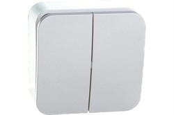 Выключатель SYSTEM ELECTRIC Blanca ВLNVA065011, двухклавишный, накладной, белый 41378 - фото 106427