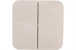 Выключатель SYSTEM ELECTRIC Blanca ВLNVA065012, двухклавишный, накладной, молочный 41380 - фото 106430