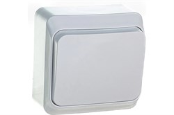 Выключатель SYSTEM ELECTRIC Этюд ВА10-001В, одноклавишный, накладной, белый 64201 - фото 106440
