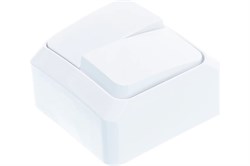 Выключатель SYSTEM ELECTRIC Этюд ВА10-002В, двухклавишный, накладной, белый 64202 - фото 106443