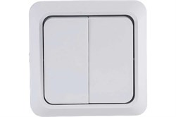 Выключатель TDM Ладога SQ1801-0003, двухклавишный, накладной, белый 33085 - фото 106462