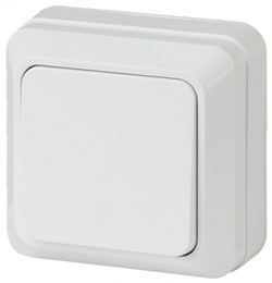 Выключатель ЭРА Intro Quadro 2-101-01, одноклавишный, накладной, белый 53959 - фото 106539
