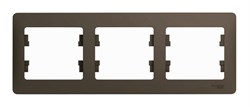 Рамка Systeme Electric GLOSSA GSL000803, трехместная, шоколад, горизонтальная 32641 - фото 106616
