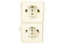 Розетка IN HOME Aqua 3123, двухместная, накладная, белая, с заземлением, полугерметичная 49870 - фото 106716