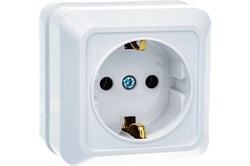 Розетка IN HOME BolLeto 7028, одноместная, накладная, белая, с заземлением 47723 - фото 106720