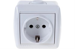 Розетка LEZARD Nata 710-0200-122, одноместная, накладная, белая, с заземлением 12353 - фото 106754