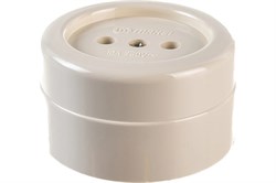 Розетка MAKEL 16012, одноместная, накладная, белая, без заземления, круглая 49888 - фото 106765