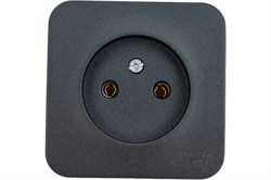 Розетка SYSTEM ELECTRIC Blanca BLNRA001116, одноместная, накладная, антрацит, без заземления 41396 - фото 106789