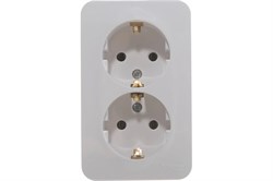 Розетка SYSTEM ELECTRIC Blanca BLNRA010211, двухместная, накладная, белая, с заземлением 41393 - фото 106797