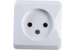 Розетка SYSTEM ELECTRIC Этюд PA16-001В, одноместная, накладная, белая, без заземления 64203 - фото 106810