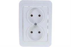 Розетка IN HOME Classico 2102, двухместная, встраиваемая, белая, без заземления 48335 - фото 106985
