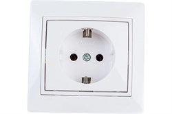 Розетка LEZARD MIRA 701-0202-122, одноместная, встраиваемая, белая, с заземлением 18588 - фото 106994