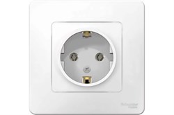 Розетка SYSTEM ELECTRIC Blanca BLNRS001011, одноместная, встраиваемая, белая, с заземлением 41398 - фото 107081
