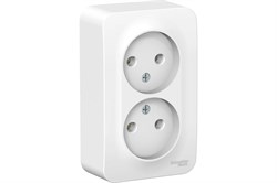 Розетка SYSTEM ELECTRIC Blanca ВLNRA000211, двухместная, встраиваемая, белая, без заземления 41394 - фото 107087